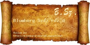 Blumberg Szórád névjegykártya